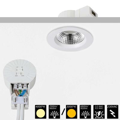 ACTOR XS, IP54, 230VAC, white, 75°, 3000°K/4000°K, 5.5/8.0 Watt