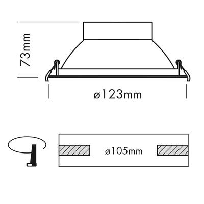 ACTOR XS, IP54, 230VAC, white, 75°, 3000°K/4000°K, 5.5/8.0 Watt