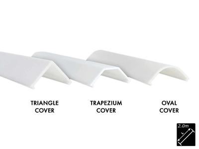 PLASTIC COVER C-LINE TRIANGLE, MILKY (OPAL), 2m