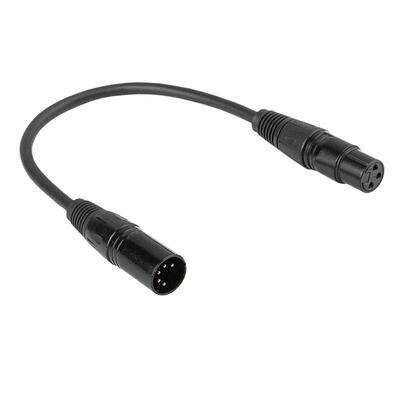 DMX ADAPTER CABLE, XLR 5-POL male to 3-POL female, 0,3m