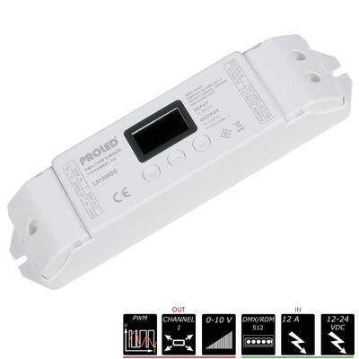 DMX PWM DIMMER 2G 1-12A and 0-10VDC