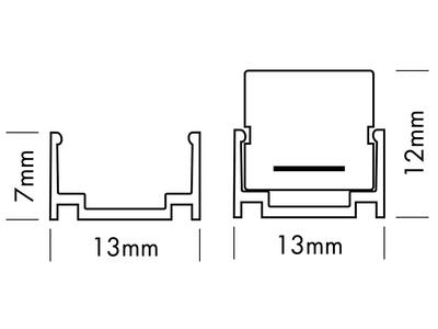 MINI ALUMINIUM CHANNEL - 3cm  for FLEX STRIP OPAL HAMBURG