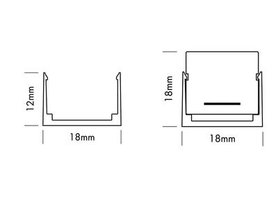 MINI ALUPROFIL - 3cm für FLEX STRIP OPAL SIDE VIEW