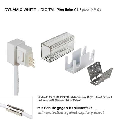 supply connector bottom left 01 IP67 to open wires FLAT DYNAMIC WHITE + DIGITAL