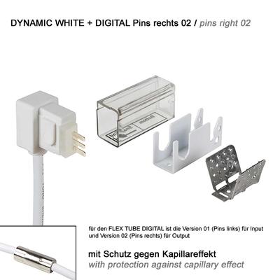supply connector bottom right 02 IP67 to open wires FLAT DYNAMIC WHITE + DIGITAL