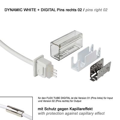 supply connector right 02 IP67 to open wires FLAT DYNAMIC WHITE