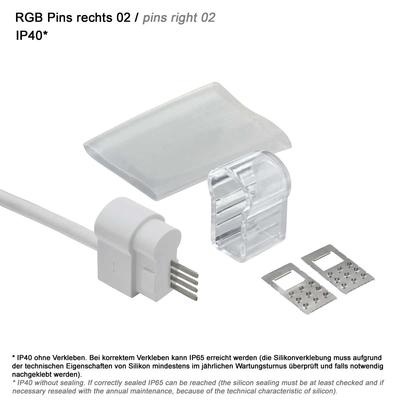 supply connector right 02 IP65 to open wires PRO RGB