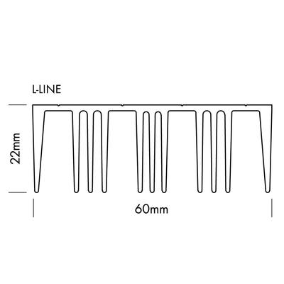 ALU PROFILE L-LINE HEAT SINK black 3m