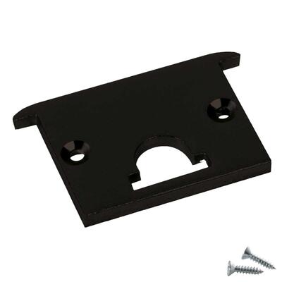 ALU END CAP M-LINE REC, FLAT, with Hole, black