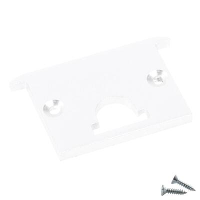 ALU END CAP M-LINE REC, FLAT, with Hole, white