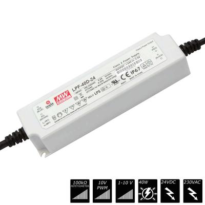MEAN WELL SWITCHING POWER SUPPLY BASIC dimmable IP67 24 VDC - 40 Watt