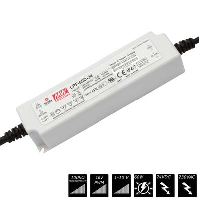 MEAN WELL SWITCHING POWER SUPPLY BASIC dimmable IP67 24 VDC - 60 Watt