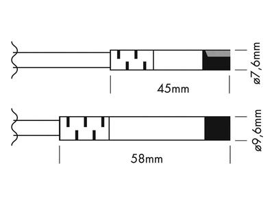 2-PIN MONO MINI extension cable 100cm