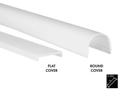PLASTIC COVER O-LINE FLAT, MILKY (OPAL), 2m