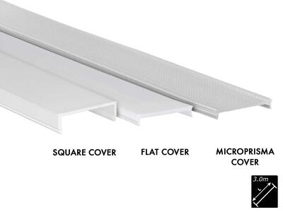 PLASTIC COVER PS-LINE SQUARE, MILKY (OPAL) 3m