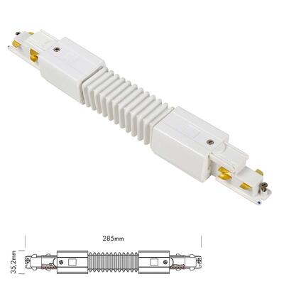 3 Fase DALI Track Flexible Connector, +/-90°, white