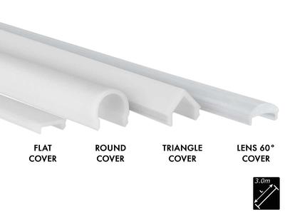 PLASTIC COVER S-LINE TRIANGLE, MILKY (OPAL), 2m