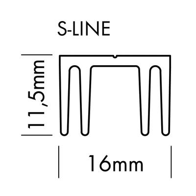 ALU PROFILE S-LINE HEAT SINK silver 2m