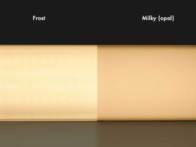 PLASTIC COVER M-LINE FLAT, MILKY (OPAL), 10m