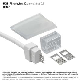 supply connector right 02 IP65 to open wires FLAT RGB