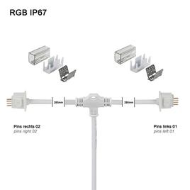 Y-supply connector IP67 FLAT RGB