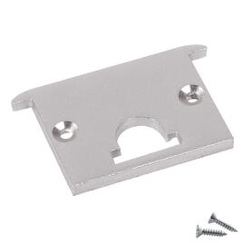 ALU END CAP M-LINE REC, FLAT, with Hole, silver