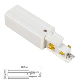 3 Fase DALI Track Power Connector - white right