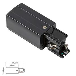 3 Fase Track Power Connector - black left