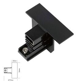 END CAP for 3-PHASE CURRENT RAIL UP, black
