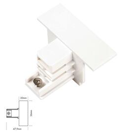 END CAP for 3-PHASE CURRENT RAIL UP, white