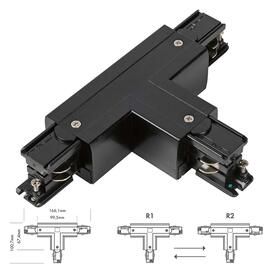 3 Fase Track T-Connector - black adjustable/right