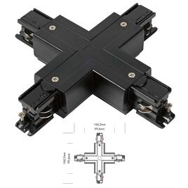 3 Fase Track Cross Connector - black