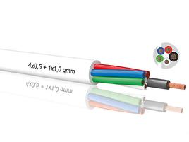 PVC KABEL 5-adrig 4x 0,5mm² + 1x 1.0mm² weiss pro m