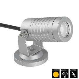 SPOT LIGHT IP65 1x 3 Watt MONO 30° silber, WW